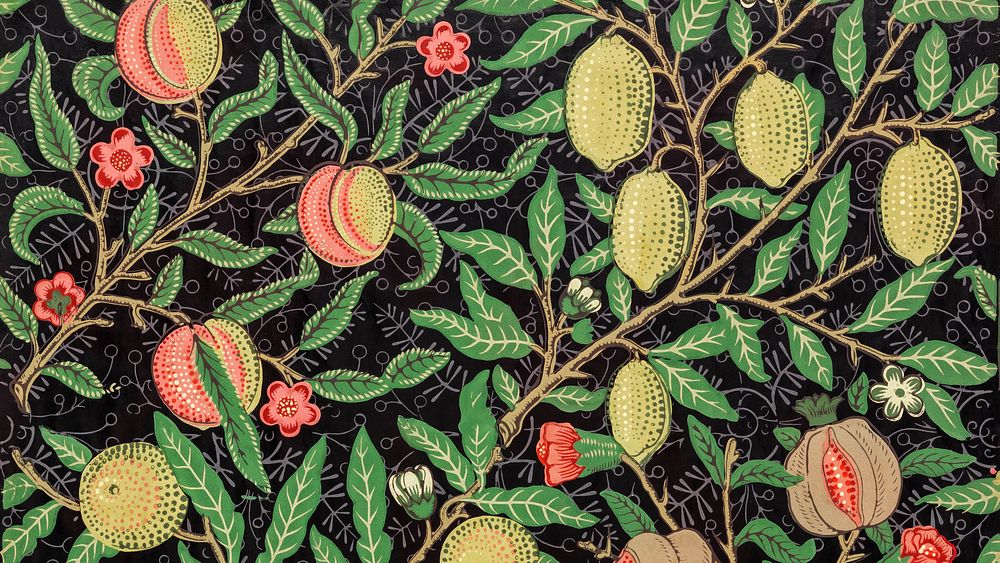 William Morris fruit wallpaper, pattern desktop background