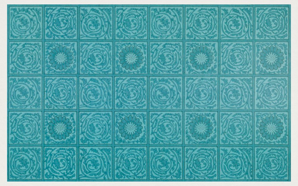 William Morris's Diaper pattern (1870) famous artwork. Original from The Smithsonian Institution. Digitally enhanced by…