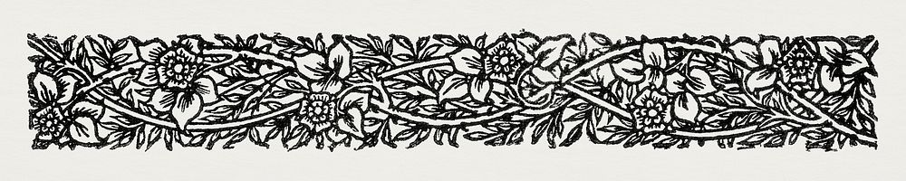 Love is Enough&ndash;Narrow Band of Ornament with Flowers and Foliage (1872) by William Morris. Original from The Birmingham…