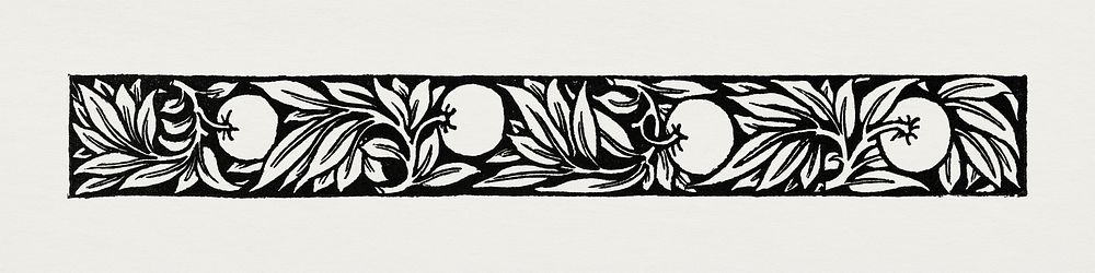 William Morris's Love is Enough&ndash;Narrow Band of Ornament with Apples and Foliage (1872) famous artwork. Original from…