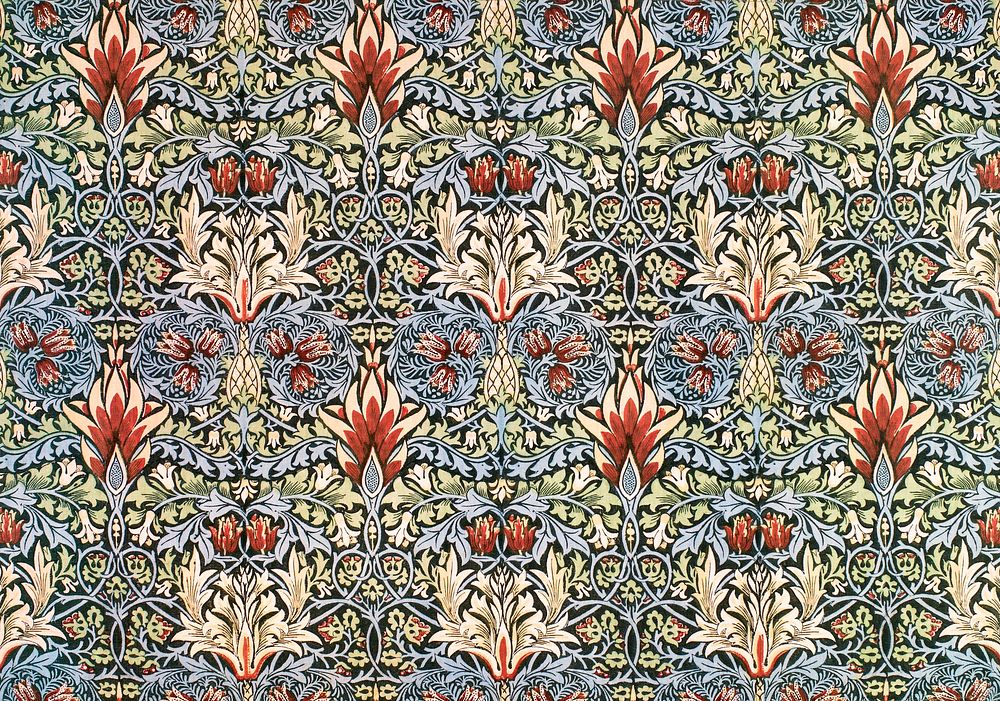 William Morris's Snakeshead (1876-1877) famous pattern. Original from The Birmingham Museum. Digitally enhanced by rawpixel.