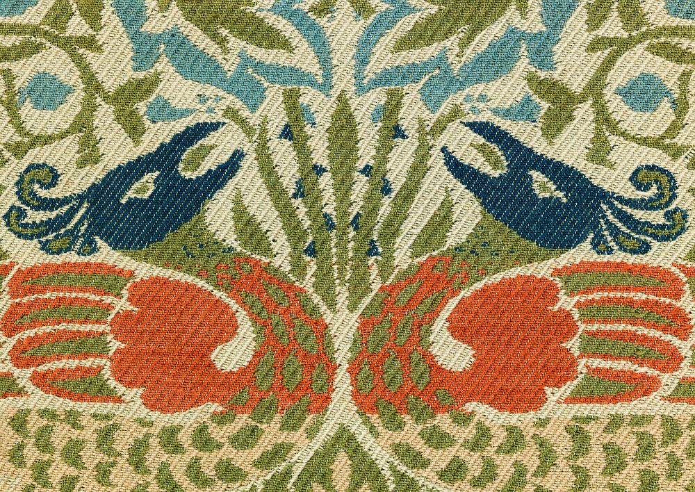 William Morris's Peacock and Dragon (1878) famous artwork. Original from The MET Museum. Digitally enhanced by rawpixel.