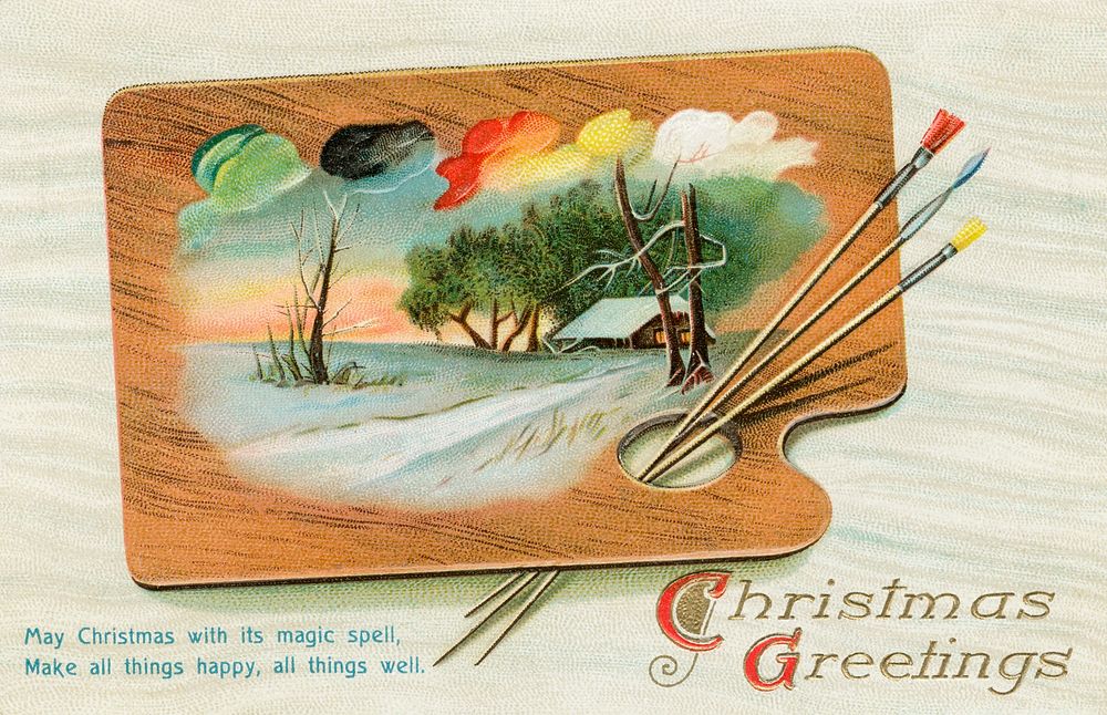 Vintage Christmas Postcard by International Art Publishing Co. Original from The New York Public Library. Digitally enhanced…