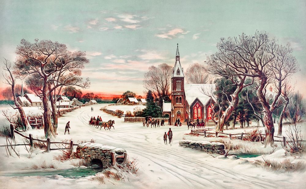 Christmas Eve by Hoover & Son. Original from The New York Public Library. Digitally enhanced by rawpixel.