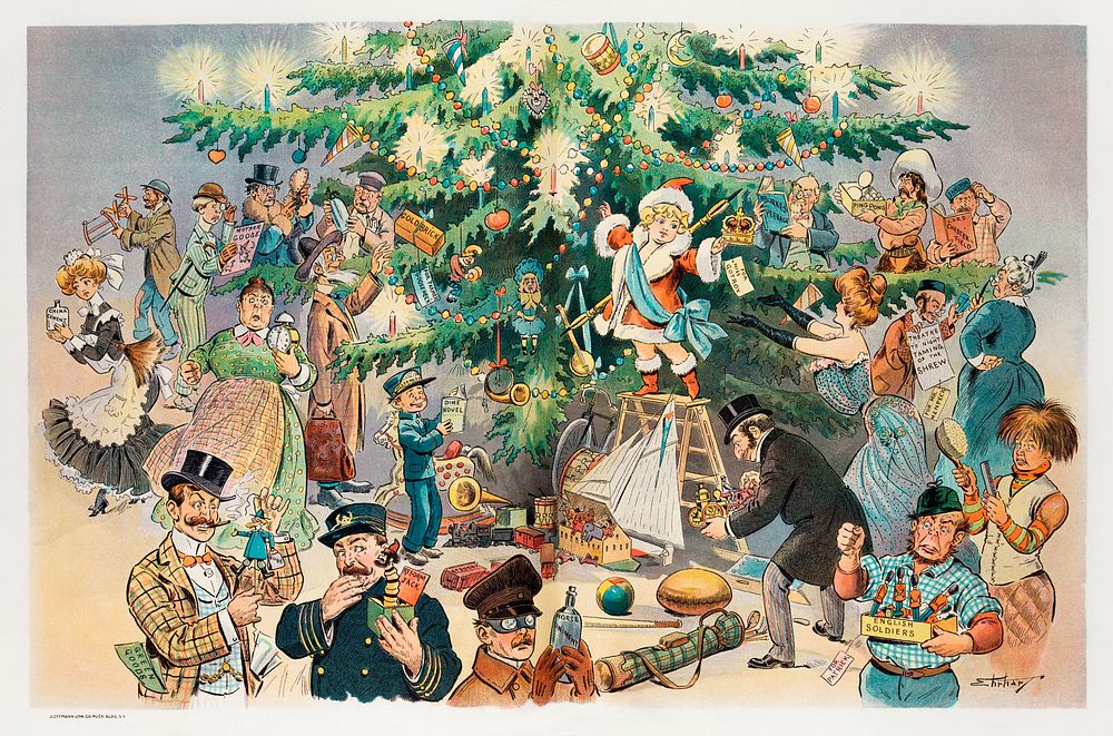 Christmas Tree (1902) by J. Ottman Lithographic Company. Original from Library of Congress. Digitally enhanced by rawpixel.