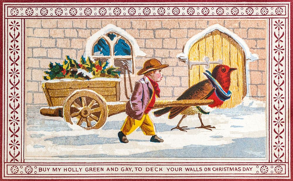Christmas Card (1874) by anonymous. Original from The MET Museum. Digitally enhanced by rawpixel.