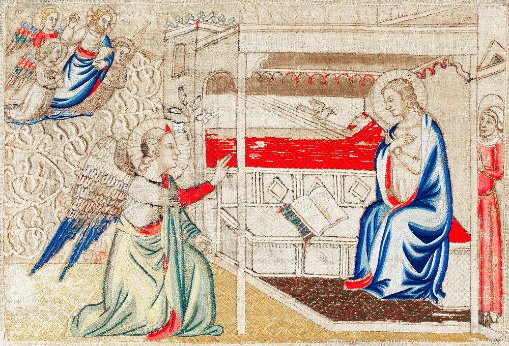 The Annunciation (ca.1330&ndash;40) by anonymous. Original from The MET Museum. Digitally enhanced by rawpixel.