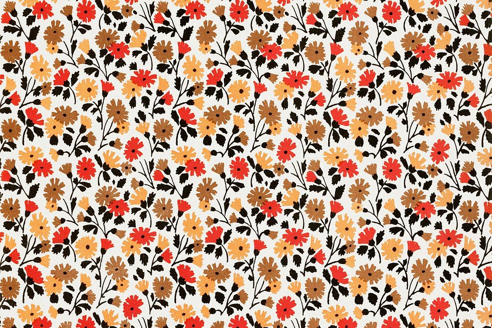 Spring pattern background, vintage flower illustration psd, remix from the artwork of Charles Goy