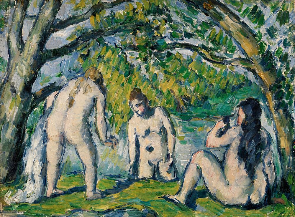 Three Bathers (Trois baigneuses) (ca. 1876&ndash;1877) by Paul C&eacute;zanne. Original from Original from Barnes…