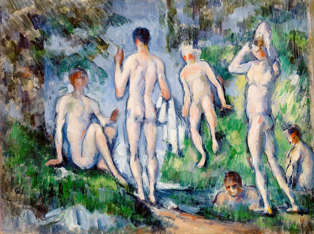 Group of Bathers (Groupe de baigneurs) (ca. 1892&ndash;1894) by Paul C&eacute;zanne. Original from Barnes Foundation.…