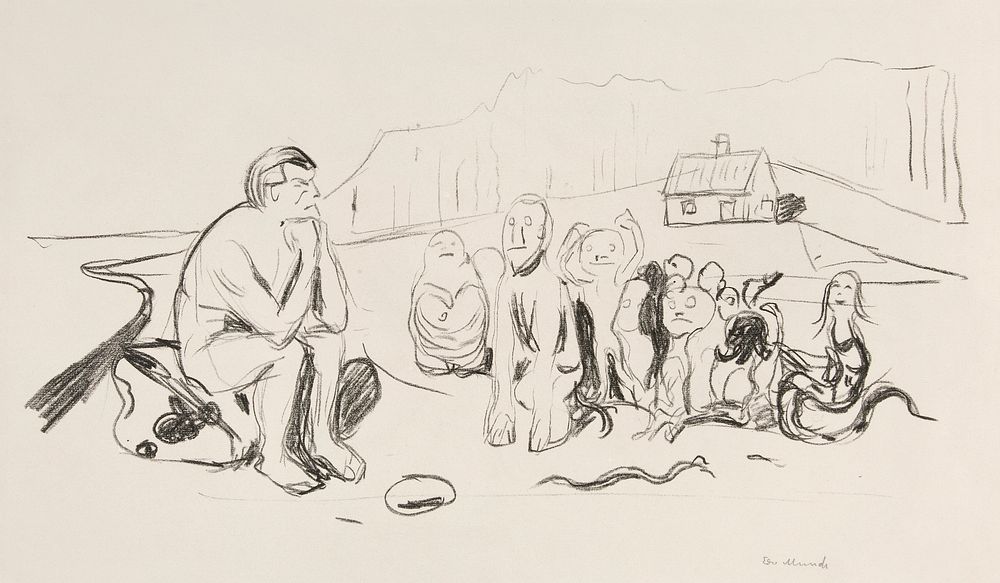 Alfas Nachkommen (1909) by Edvard Munch. Original from Yale University Art Gallery. Digitally enhanced by rawpixel.
