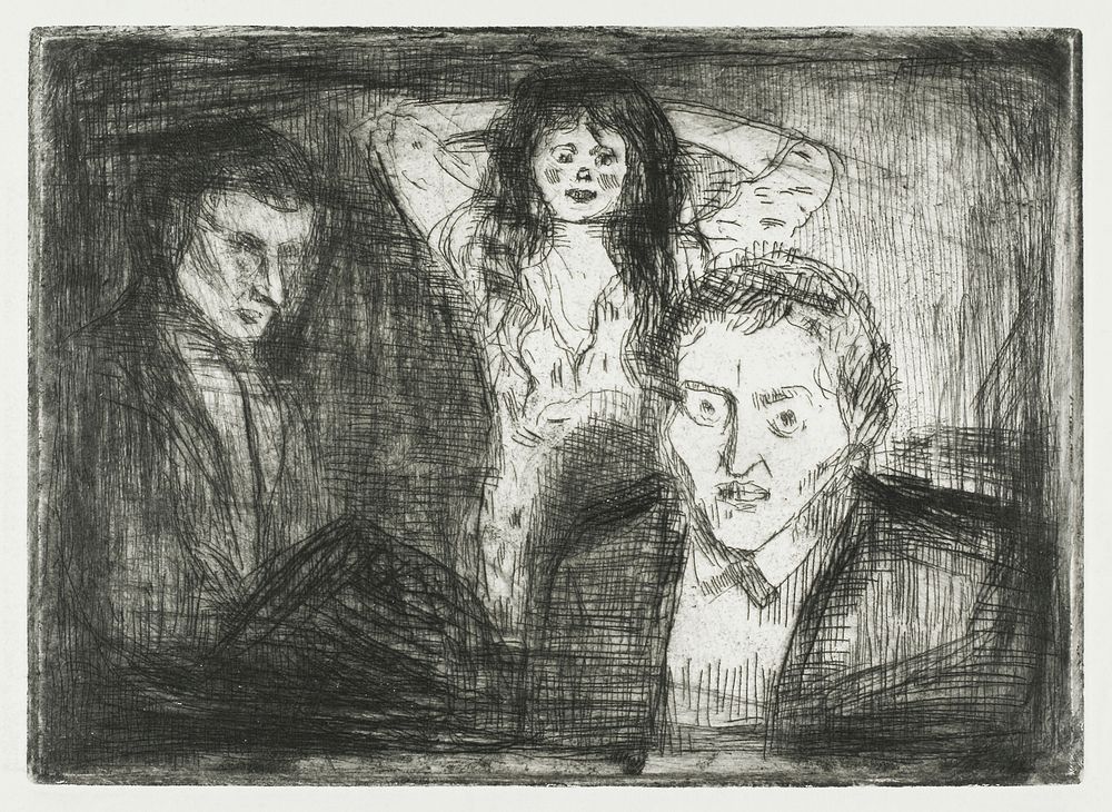 Jealousy (1914) by Edvard Munch. Original from The Art Institute of Chicago. Digitally enhanced by rawpixel.