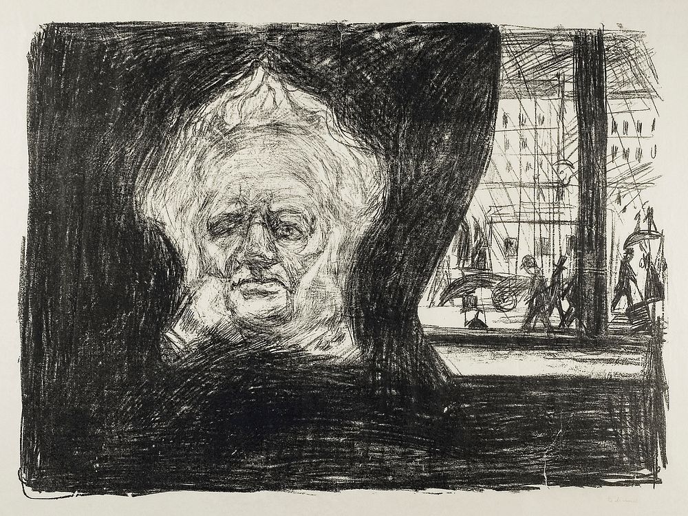Henrik Ibsen at the Grand Caf&eacute; (1902) by Edvard Munch. Original from The Art Institute of Chicago. Digitally enhanced…