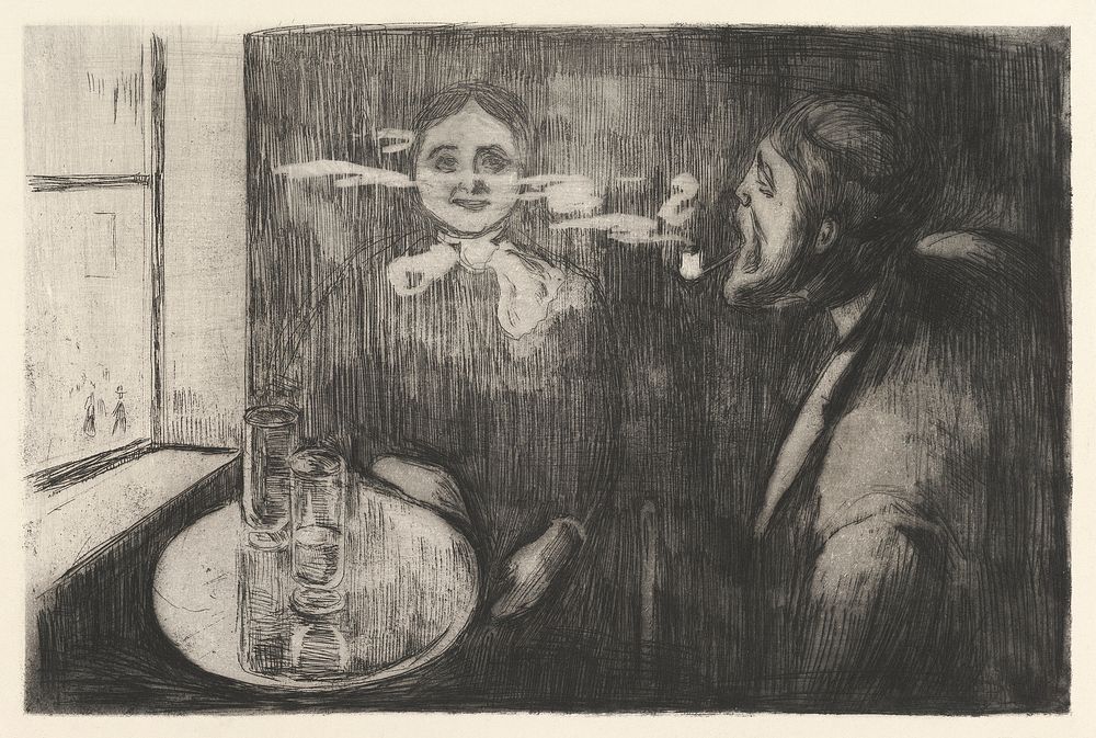 T&ecirc;te-&aacute;-T&ecirc;te (1894) by Edvard Munch. Original from The MET Museum. Digitally enhanced by rawpixel. 