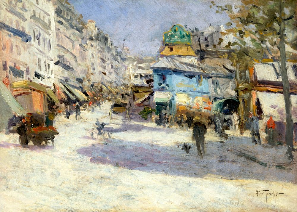 Rue Lepic, the corner of Rue Puget and Place Blanche (1890) by Louis Abel-Truchet. The City of Paris Museums. Digitally…