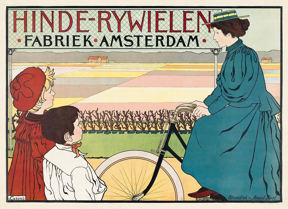 Hinde-Rijwielen Fabriek Amsterdam (1896&ndash;1898) by Johann Georg van Caspel. Original from The Rijksmuseum. Digitally…