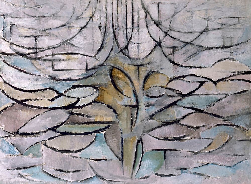 Piet Mondrian's The Flowering Apple Tree (1912) famous painting. Original from Wikimedia Commons. Digitally enhanced by…