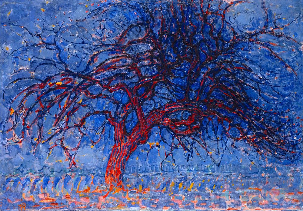 Piet Mondrian's Avond (Evening): The Red Tree (1910) famous painting.