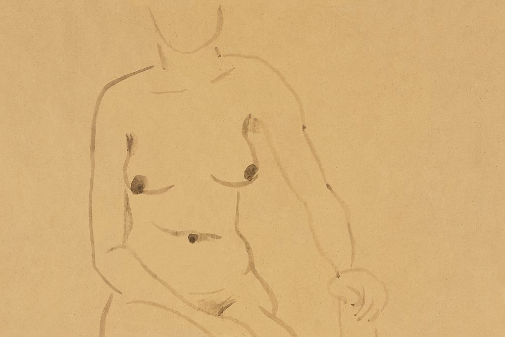 Vintage erotic nude art of a naked woman. Torso of a Nude Woman (1900) by Jane Poupelet. Original from The Cleveland Museum…