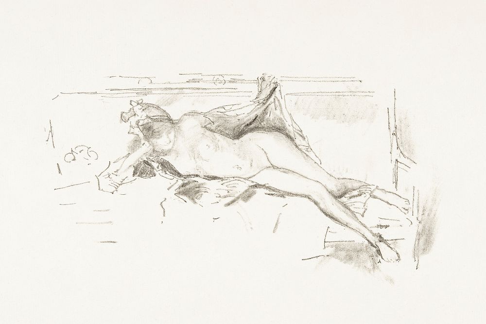 Vintage erotic nude art of a naked woman. Nude Model, Reclining (Nude Model Resting) (1893) by James McNeill Whistler.…