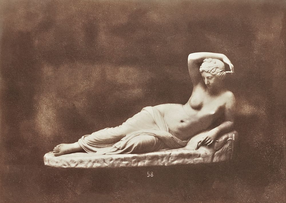 Naked woman sculpture, Arethusa (ca. 1851&ndash;1852) by Claude&ndash;Marie Ferrier. Original from The Getty. Digitally…