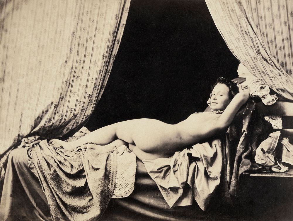 Female nude photography (1865). Original from The Getty. Digitally enhanced by rawpixel.