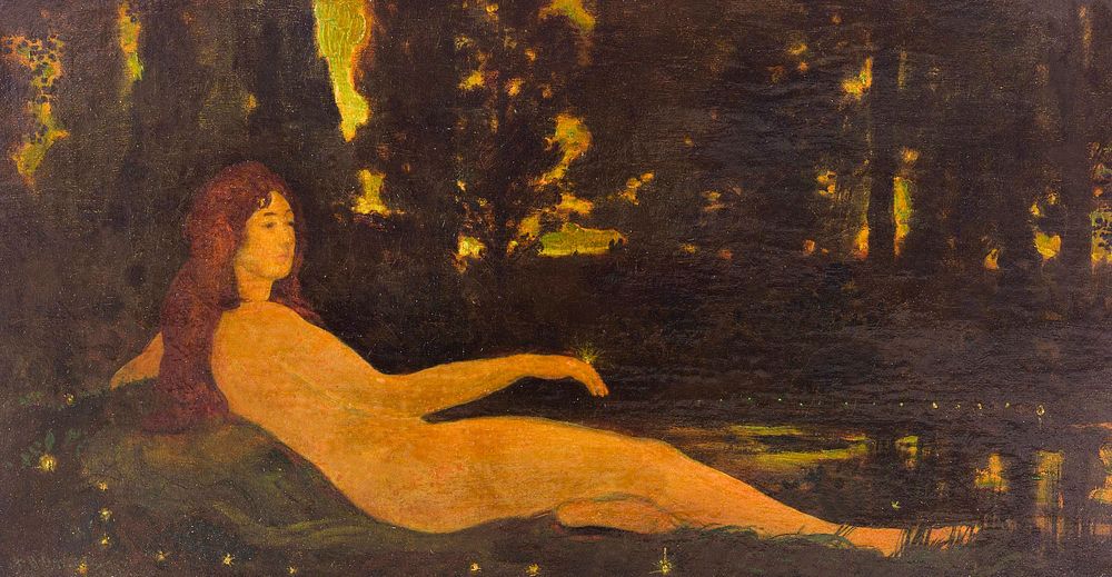 Semele or Fireflies (1907) by Arthur B. Davies. Original from The Art Institute of Chicago. Digitally enhanced by rawpixel.