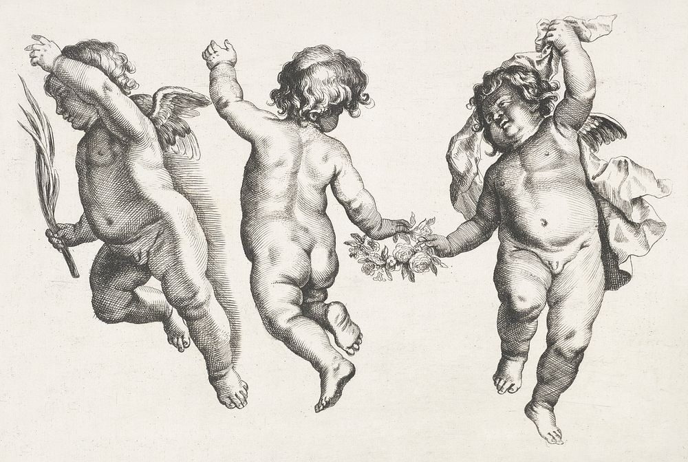 Three cherubs (ca. 1640&ndash;1652). Original from The MET Museum. Digitally enhanced by rawpixel.