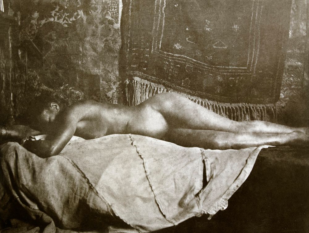 Reclining Nude. Liggend naakt (1800&ndash;1900) by George Hendrik Breitner. Original from The Rijksmuseum. Digitally…