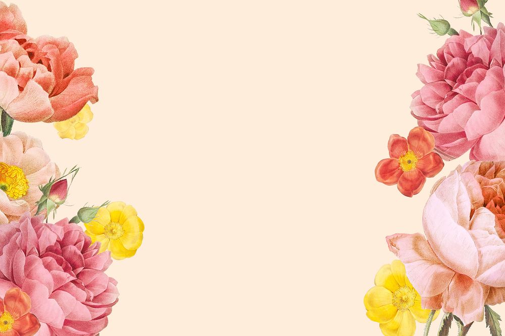 Blooming floral background design illustration