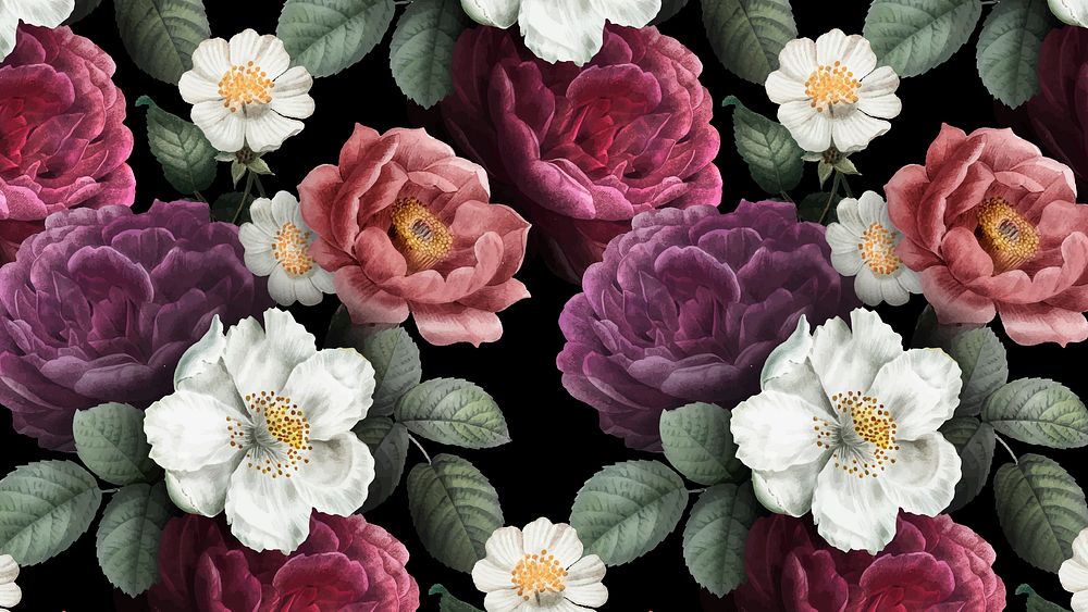Beautiful roses HD wallpaper, aesthetic illustration background 