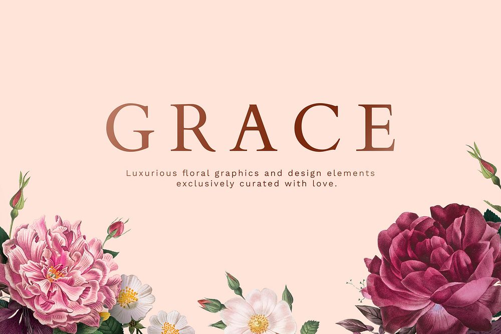 Floral grace rose themed banner