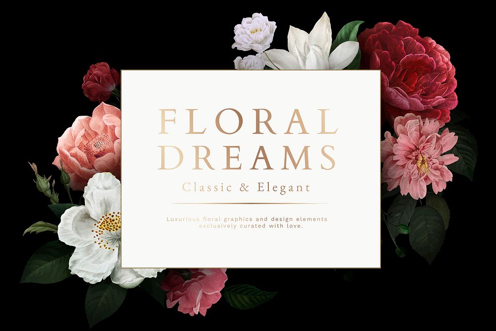 Rose and floral dreams themed background vector