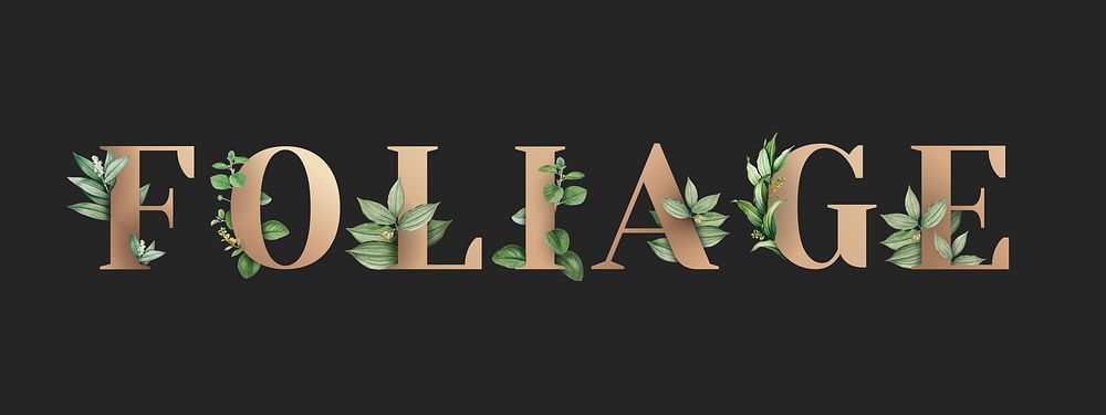 Word foliage decorated with leaves vector