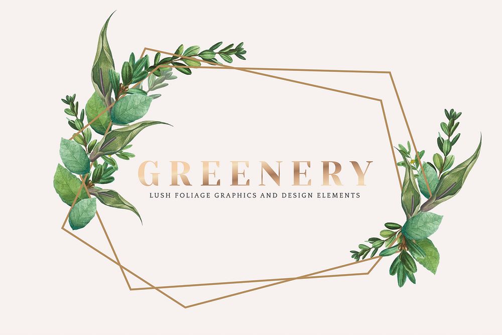 Tropical greenery frame design vector