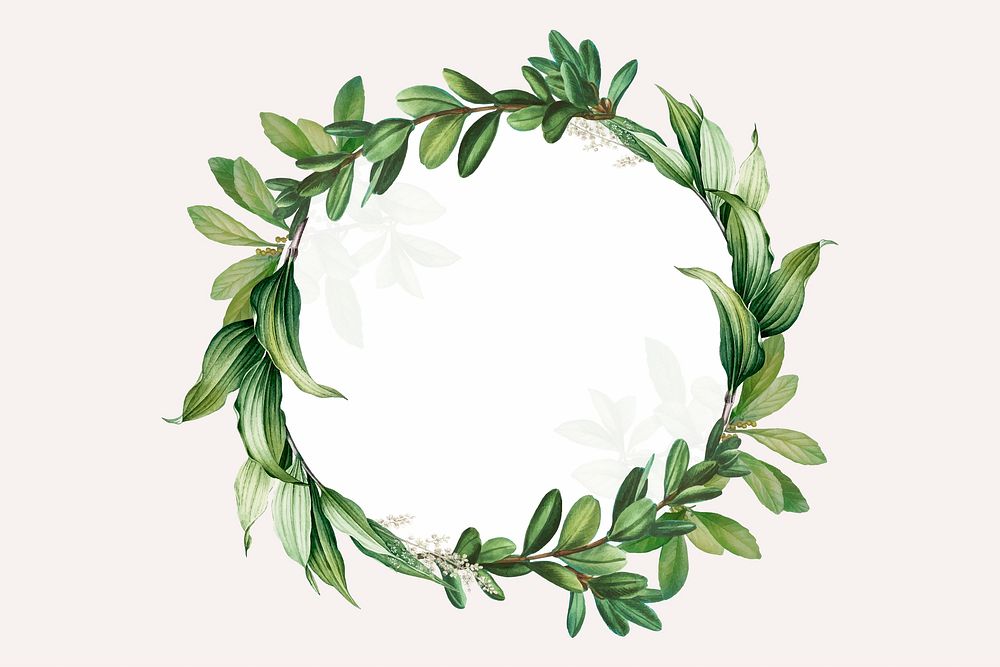 Tropical botanical wreath design vector