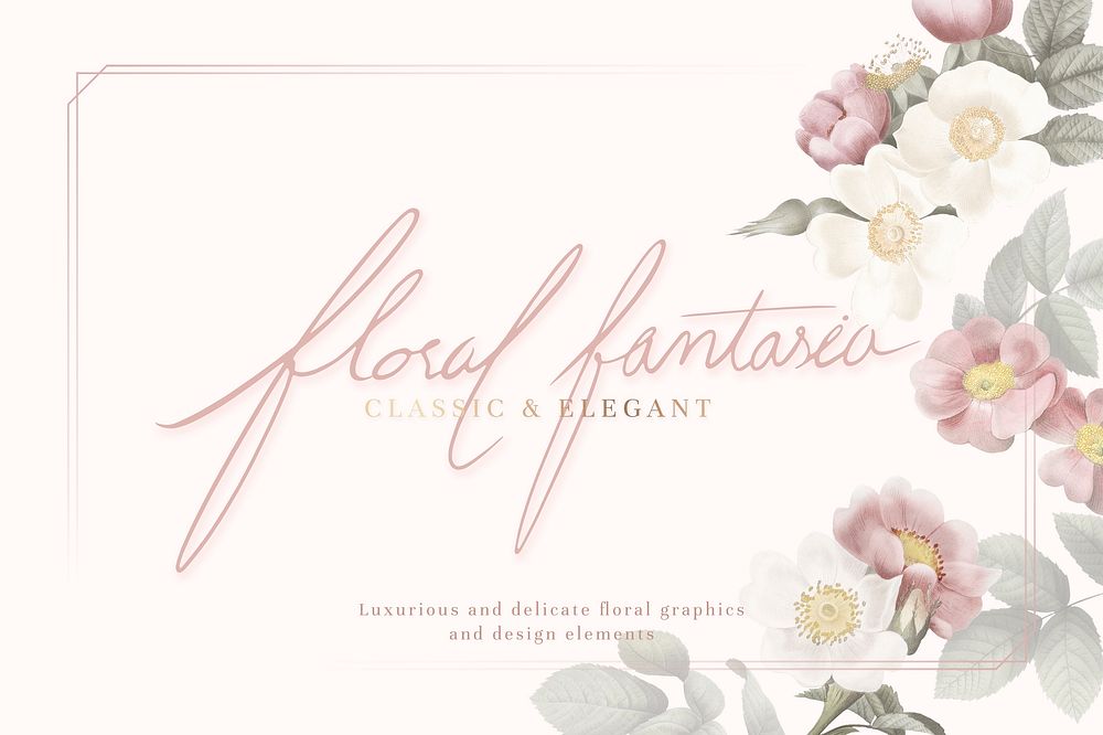 Elegant floral frame design illustration
