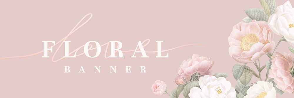 Elegant floral banner design illustration