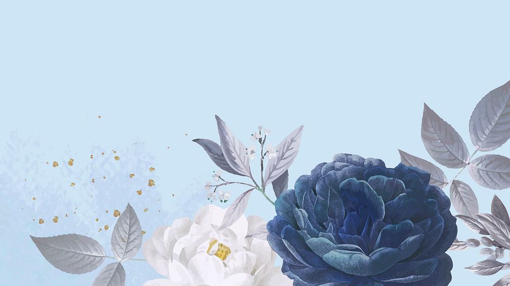 Blue roses themed background vector