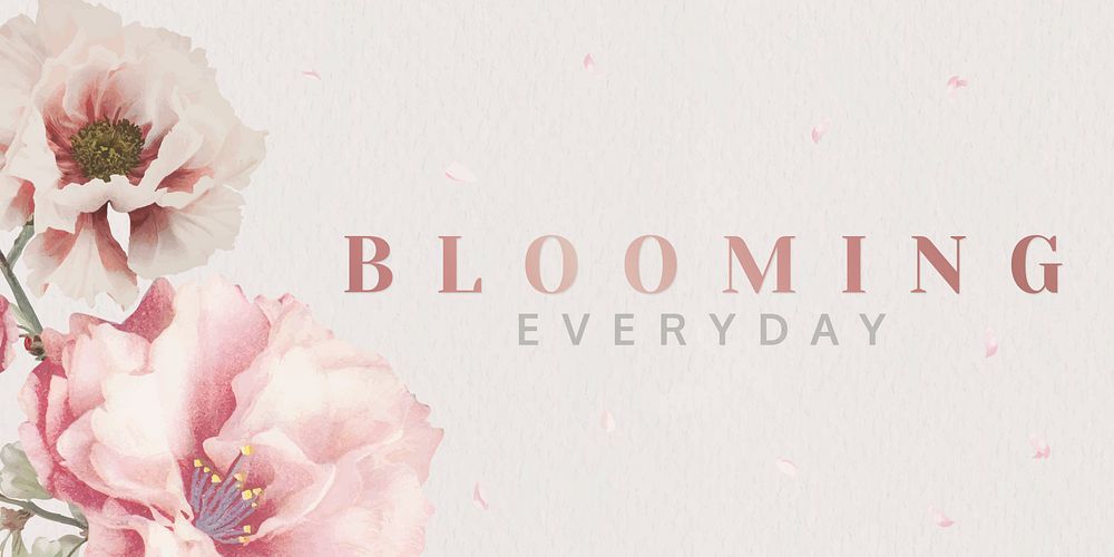 Pink blooming everyday card vector