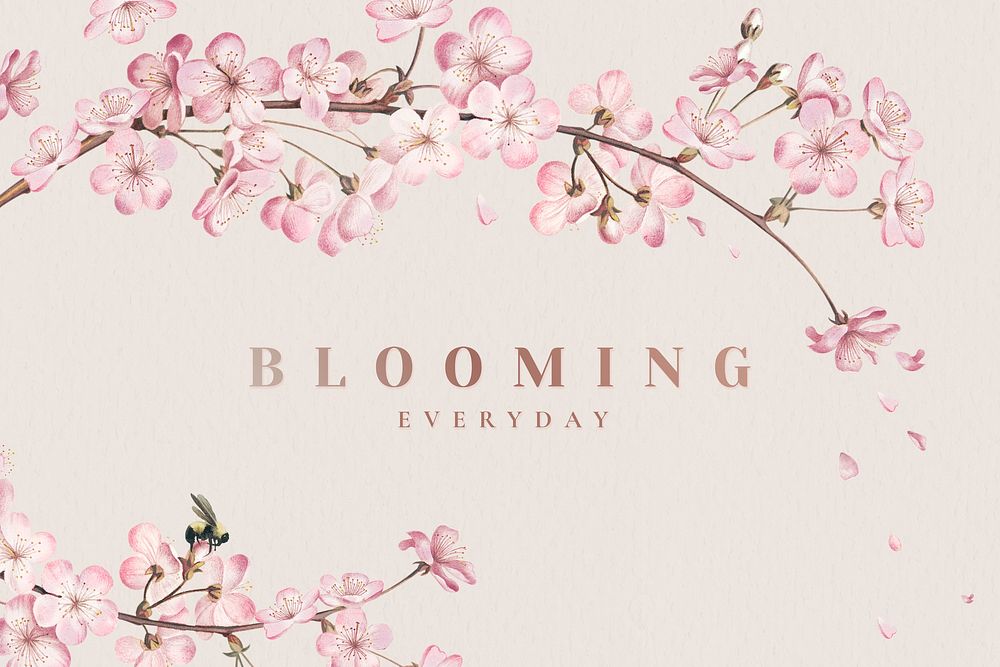 Blooming everyday floral card illustration