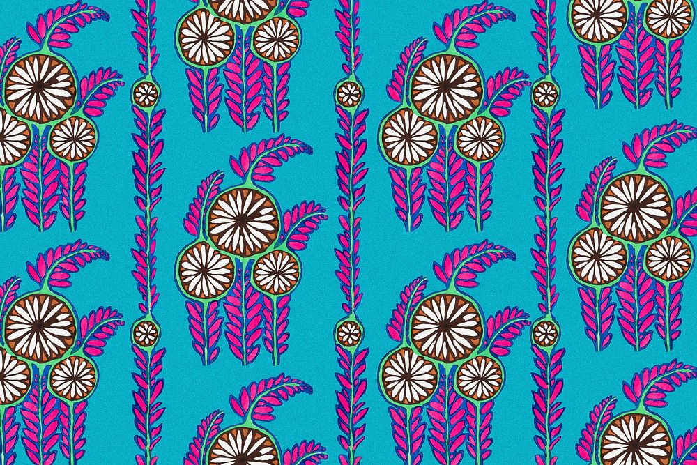 Art deco flower background, colorful design psd