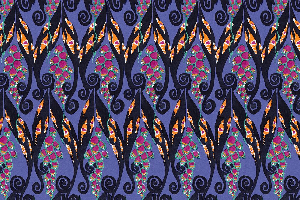 Art deco botanical background, colorful design psd