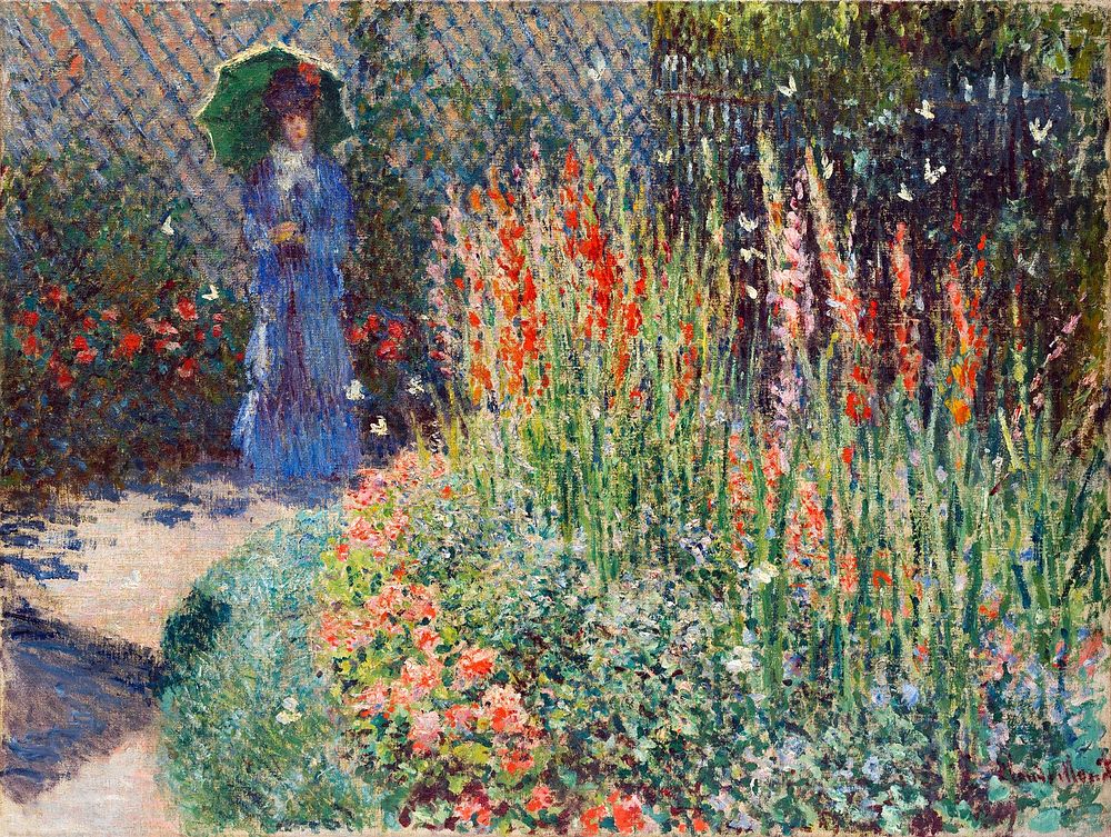 Claude Monet's Rounded Flower Bed (1876) famous painting. Original from the Detroit Institute of Arts. Digitally enhanced by…