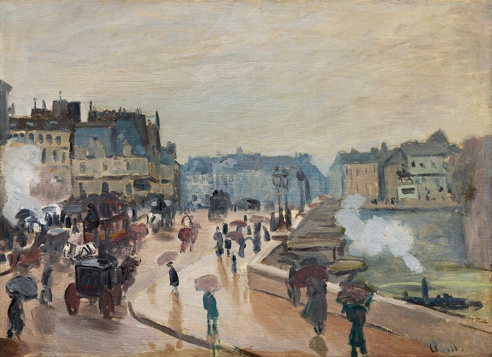 Claude Monet's The Pont Neuf (1871) famous painting. Original from the Dallas Museum of Art. Digitally enhanced by rawpixel.