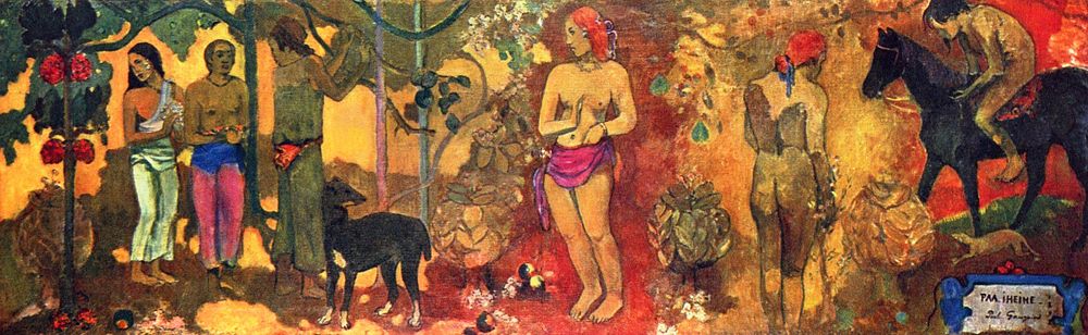 Paul Gauguin's Faa Iheihe (1898) famous painting. Original from Wikimedia Commons. Digitally enhanced by rawpixel.