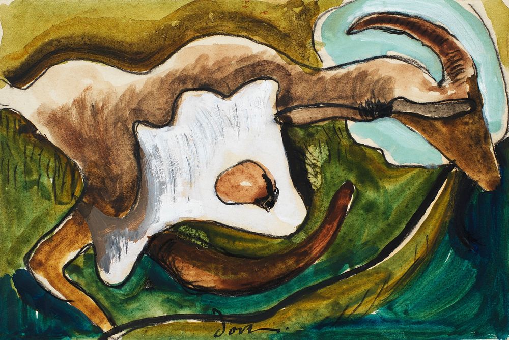 Arthur Dove's Study for Goat (1934) famous painting. Original from the MET Museum. Digitally enhanced by rawpixel.