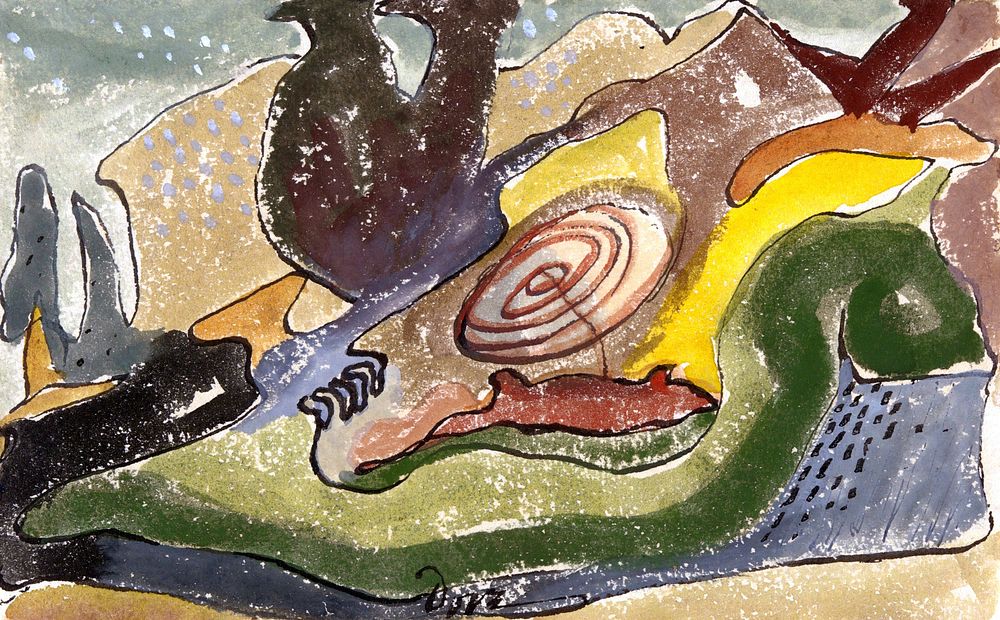 Arthur Dove's Beach (1940) famous painting. Original from Yale University Art Gallery. Digitally enhanced by rawpixel.