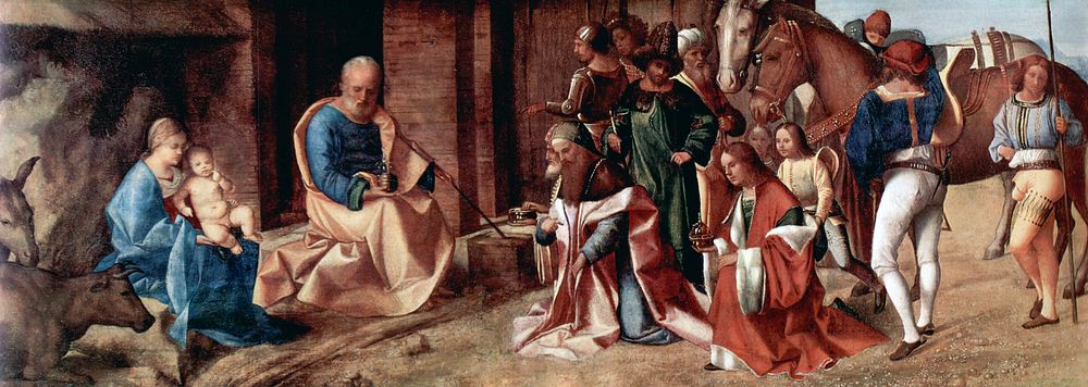 Giorgione's The Adoration of the Kings (1506&ndash;1507) famous painting. Original from Wikimedia Commons. Digitally…
