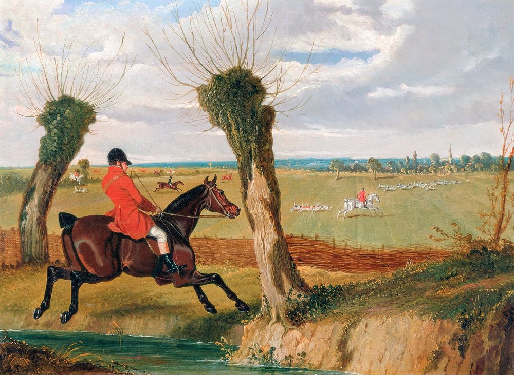 The Suffolk Hunt: Full Cry (1833) painting in high resolution by John Frederick Herring. Original from Yale University Art…